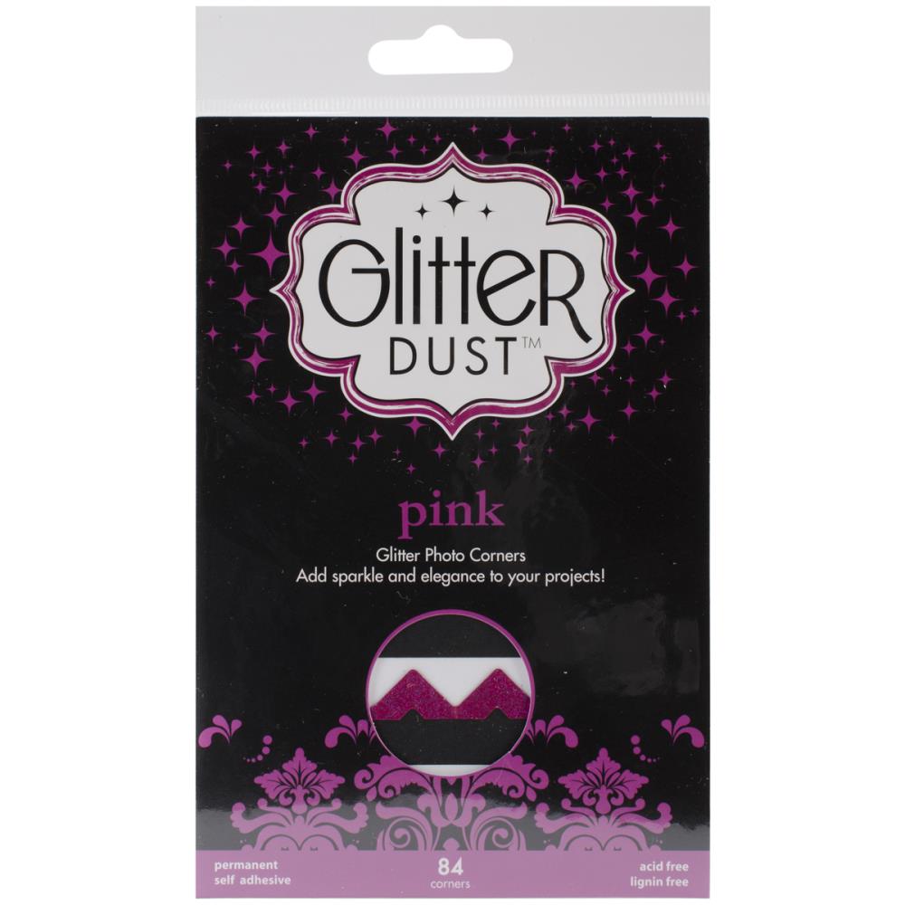 Уголки для фотографий Glitter Dust Photo Corners  -Розовый Глиттер (84шт)