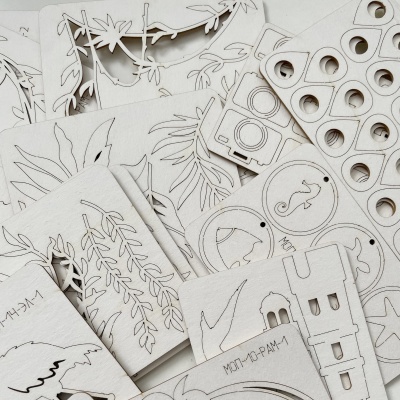 Набор фигурного картона (чипборда) "Тропики/Море", 26 шт