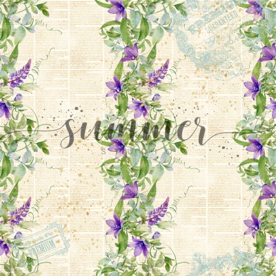 Фоновый набор двусторонней бумаги "Свежесть" (The freshness) 20х20 см (190 г/м), от Саммер Студио (Summer Studio)