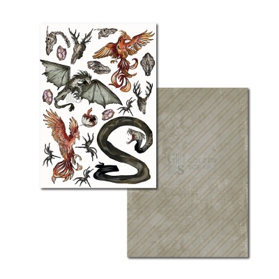 Набор для вырезания "Обитатели волшебного мира" к коллекции бумаги "Следуйте за пауками", плотность 235 г/м2, формат а5, 24 листа (8х3), БЕЗ ОБЛОЖКИ, арт. GS31102024-10