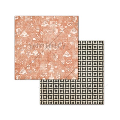 10 шт! Лист двусторонней бумаги "Цирковое настроение" (Circus mood) 250гр,30,5*30,5см, SS10122020-2