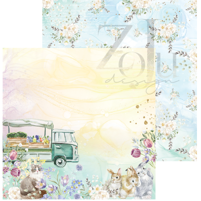 Набор двусторонней бумаги  Lady Spring  15 х15 см, 21 лист + бонус, 190 г/м2, от ZoJu Design