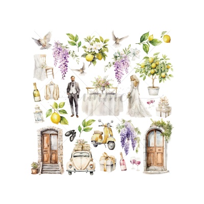 Набор двусторонней бумаги "Южный ветер", Голден Скрап (GoldenScrap), 16 листов (5 лх3 шт+бонус на обложке), 235гр, 20Х20см, SS12062024-10