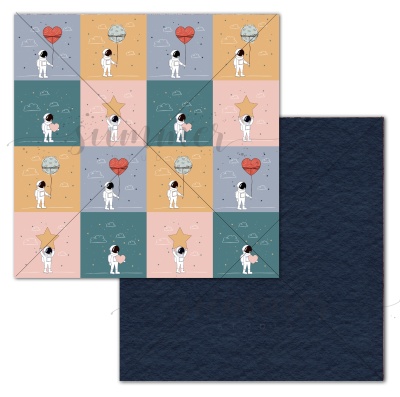 Лимитированный микс листов "Back to school" 190гр, 30,5*30,5см, SS20102021-mix, от Summer Studio
