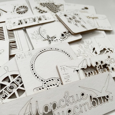 Набор фигурного картона (чипборда) "Море", 34 шт