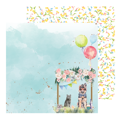 Набор двусторонней бумаги Pet Party 15 х15 см, 21 лист + бонус, 190 г/м2, от ZoJu Design
