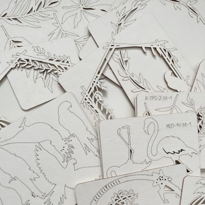 Набор фигурного картона (чипборда) "Тропики/Море", 26 шт