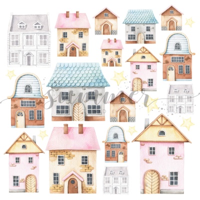 Набор для вырезания 18 листов "Детские мечты" 20х20 см (190 г/м), от Summer Studio