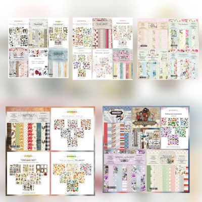 БОКС из 5 сетов наборов бумаги 20х20 см от Summer Studo, (24 набора без повторов)