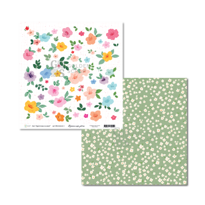 Набор двусторонней бумаги для скрапбукинга "В детском мире - девочки" от GoldenScrap, 30,5*30,5 см, 12 двусторонних листов (12х1шт), плотность 235 г/м2, GS19052025