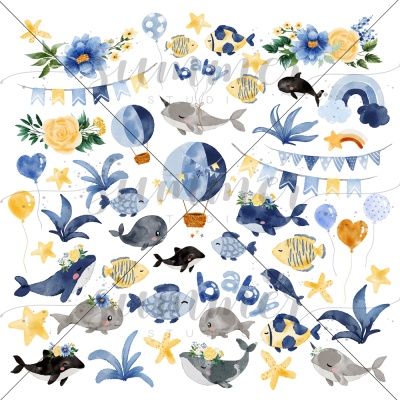 10 шт! Лист с элементами для вырезания к коллекции Морское путешествие, 190гр, 30,5*30,5см, SS10032022-6, от Саммер Студио (Summer Studio)