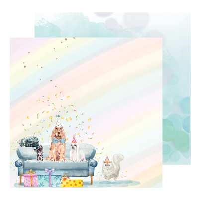 Набор двусторонней бумаги Pet Party 15 х15 см, 21 лист + бонус, 190 г/м2, от ZoJu Design