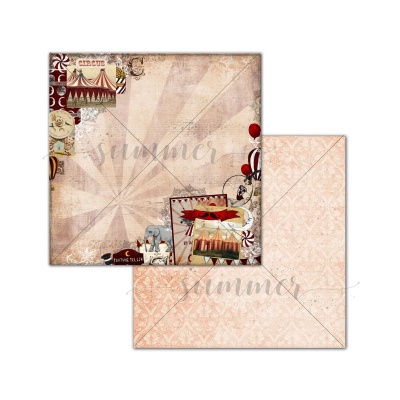 Набор двусторонней бумаги (10 листов + 1 бонус) "Цирк" (Circus) 30,5х30,5 см (250 г/м), от  Саммер Студио (Summer Studio)